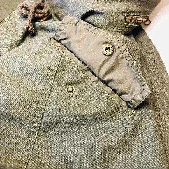 American Rag Women’s Medium Olive Green Hooded Utility Jacket adjustable waist - Picture 15 of 16